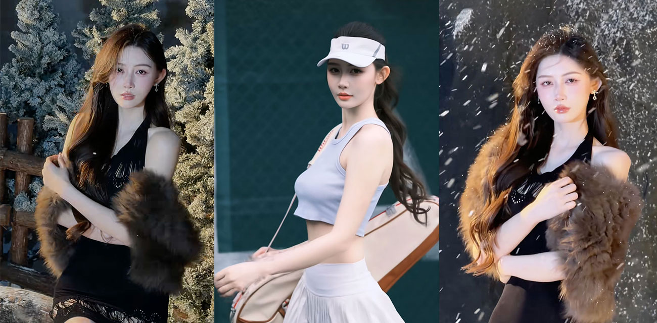 抖音网红车模【敏敏】AI脱衣视频，巨乳肥臀白虎小穴暴露无遗，双屏对比太刺激极度香艳诱人